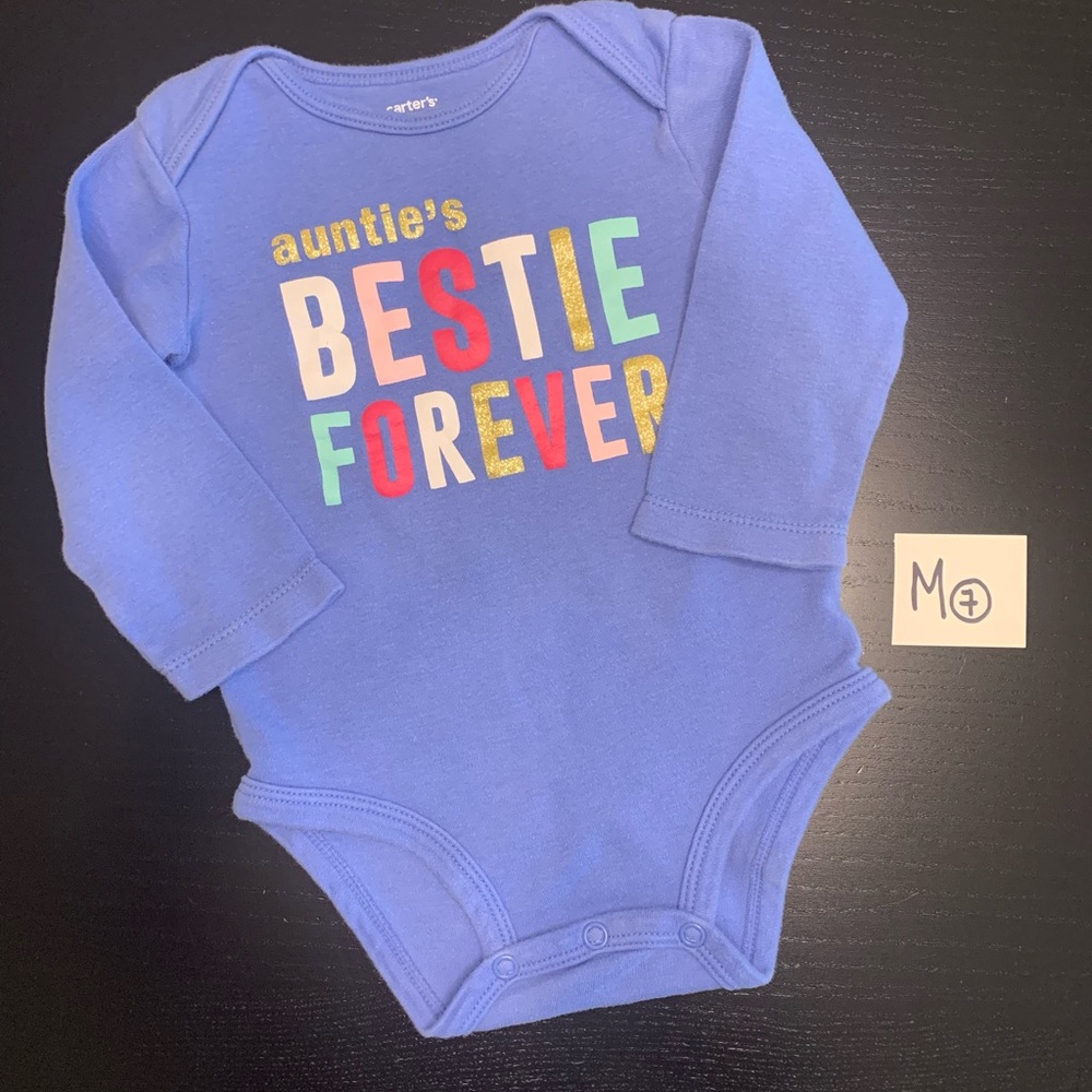 ⭐️5/$10.00⭐️ Carter’s 9m Aunties Bestie Onesie